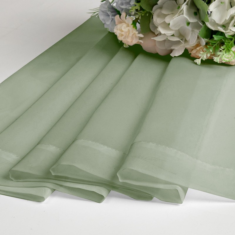 Chyhomenyc Sheer Sage Green Curtains 90 Inch Long 2 Panels