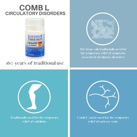 SCHUESSLER TISSUE SALTS Martin & Pleasance - Schuessler Tissue Salts Circulatory Disorders Comb L, 125 Tablets - Relief of Cold Limbs, Varicose Veins Aches and Pains and Inflammation Relief Supplement