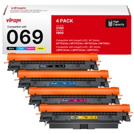 069 Toner Cartridge Set MF753Cdw: Replacement for Canon 069 Toner Cartridge Set 069H Work with Canon Color ImageCLASS Mf753cdw MF751Cdw MF752Cdw | 4 Pack for Canon Toner 069 Black/Cyan/Magenta/Yellow