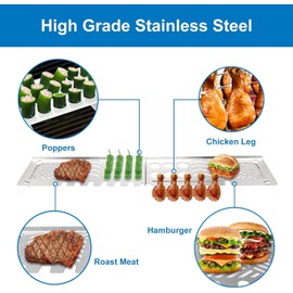 Utheer Warming Rack for Blackstone 36" with/without Hood Griddle Series, Griddle Warming Rack for Blackstone Airfryer/Rangetop and More Brands 36inch Flat Top Grill Griddle Chicken Leg and Pepper Rack