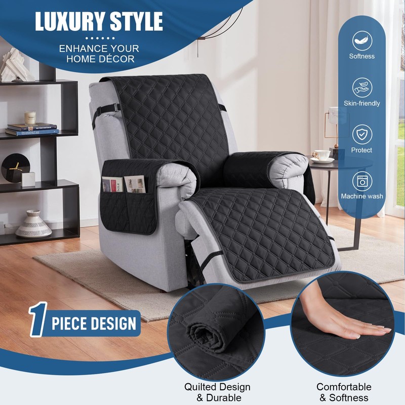 TAOCOCO 100% Waterproof Recliner Covers, Recliner Sofa Covers with Leg