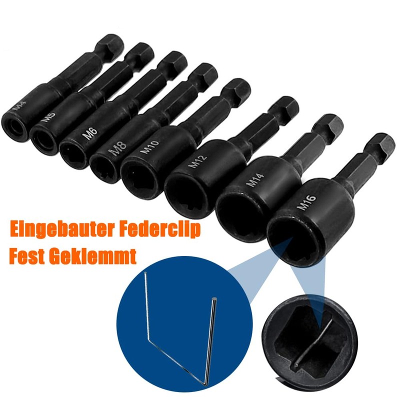 HaoTrade 8 Pieces Tap Adapter, 1/4 Inch Tap Socket Adapter,
