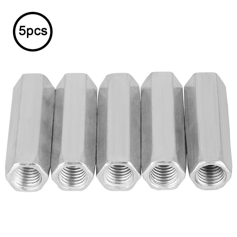 5pcs Long Hex Coupling Nut Threaded Connecting Cap Joint Nut