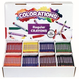 Colorations Regular Crayons â€“ 8 Colors, Set of 800 (Item # CRRGS)