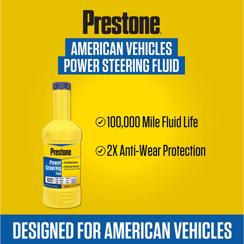 Prestone AS264 Full-Synthetic Power Steering Fluid for American Vehicles, 12