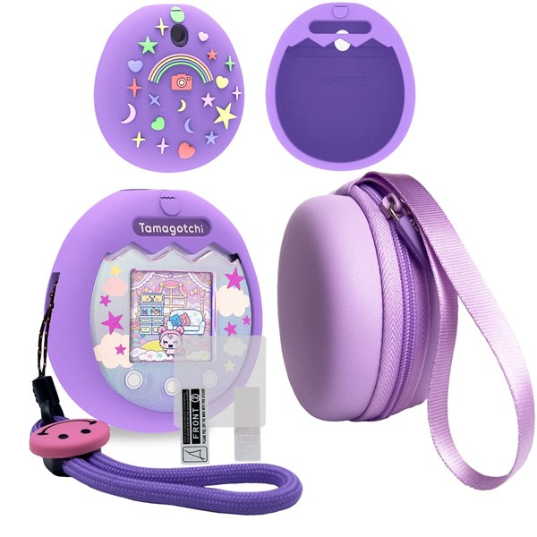 JCHPINE Hard Carrying Case and Silicone Cover Compatible with Tamagotchi