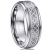 Vakki Men's 8mm Laser Celtic Knot Brushed Tungsten Carbide Wedding