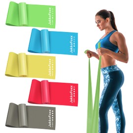 5 Pcs Resistance Bands for Working Out, Latex Free, Physical Therapy Bands, Exercise Bands Set for Stretching, Suitable for Rehab, Yoga,Pilates, Home Gym (Multicolor)