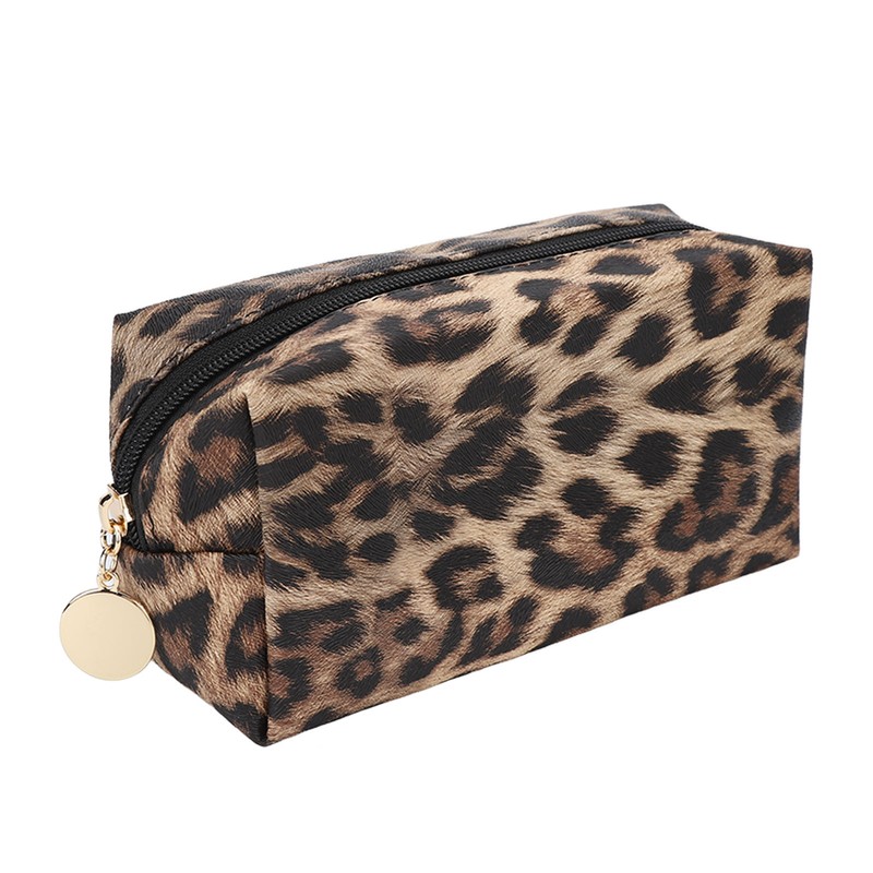 3pcs Makeup Bag Set Leopard Print Large Capacity Portable Waterproof