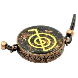 ZZYBIA Reiki Cho Ku Rei Orgone Pendant with Obsidian