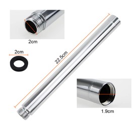 DXLing 22.5cm Stainless Steel Shower Extension Tube Chrome Plating Round Shower Pipe Handheld Straight Bathroom Shower Head Extension Arm Tube Extender for Bathroom Accessory
