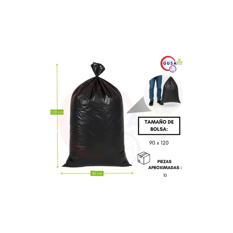 1 Kg Bolsa Negra Para Basura Ecolgica 90x120