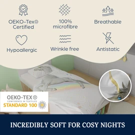 sleepwise children's bed linen 100x135 | OEKO-Tex certified 2-part. Baby bedding set for children with pillowcase 40x60 cm | extra soft microfiber baby kids bedding with zipper | unicorn