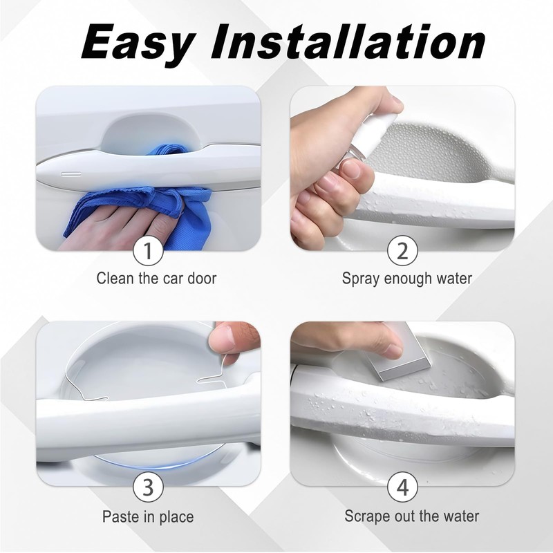 EKUWU 10 PCS Car Door Handle Scratch Protector, Transparent Film