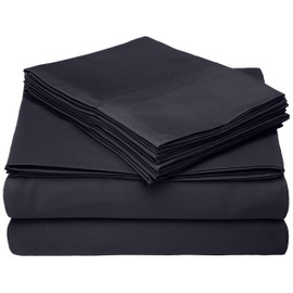 Home Collection Micro Caress Luxurious Sheet Set, 90GSM 3 -Piece Twin with 1 Additional Pillowcase, Navy Color