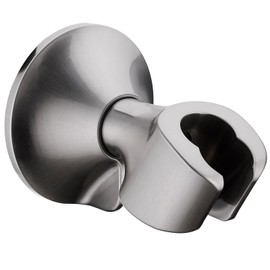BRIGHT SHOWERS Strong Adhesive Shower Head Holder with Dual Angle Adjustable, Wall Mounted Handheld Shower Bracket, Easy Installation, Screw Mounting Options, Brushed Nickel