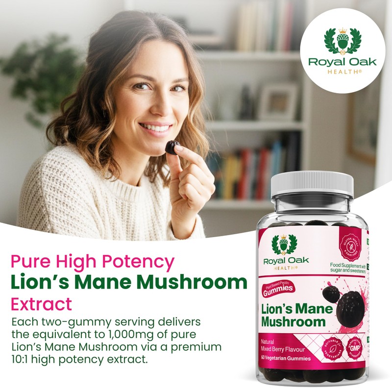 Royal Oak Health Lion's Mane Mushroom Gummies - 60 Natural