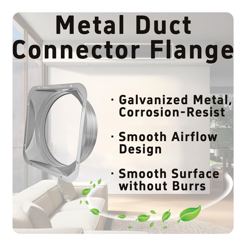 bociloy 8 Inch Duct Connector Flange, Metal Straight Pipe Flange