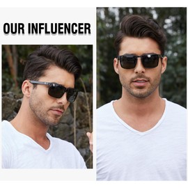 DUCO 8208 Men's Sunglasses, Polarized Sunglasses, Premium Carbon Fiber Material, For Driving, Fishing, Sunglasses, UV Protection, Wellington, Stylish, multicolor (black / gray)