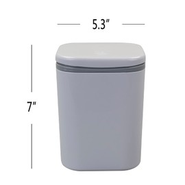 Zopnny 2 L/0.5 Gallon Tiny Countertop Garbage Can, Plastic Wastebasket with Press Type Lid, Gray