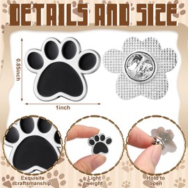 Suncalla 24 Pcs Paw Award Lapel Pins, Dog Paw Enamel Lapel Pins Awards Cute Badge Brooches Animal Badge Teacher Employees(Silver)