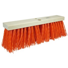 Weiler 42055 24" Street Broom, 5-1/4" Trim Length, Orange Polypropylene Fill, Made in The USA (Pack of 6)