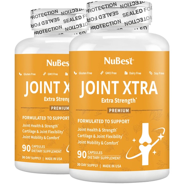 NuBest Joint Xtra - Advanced Joint Strength Formula - Glucosamine, Chondroitin, Turmeric, MSM & Boswellia for Joint & Cartilage Health, Flexibility, Mobility & Comfort - 2 Pack | 2 Months Supply