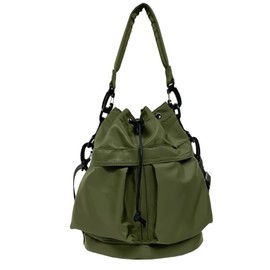 Drawstring Bag, 2-Way Women's, Nylon, Ultra Lightweight, Handbag, Shoulder Bag, Drawstring Bag, Shoulder Bucket Bag, Army Green.