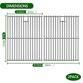 LOCVCDA 15 Inch Grill Cooking Grates Replacement, Stainless Steel Grill Grates for Select Gas Grill Models by Broil King, Broil-Mate, Huntington and Sterling Gas Grill