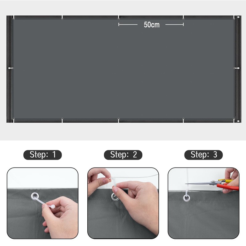 COOL AREA Balcony Privacy Screen, Balcony Edging PES Waterproof Weatherproof