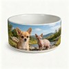 Porcelain Pet Vessel Bowl Ceramic Dog Dish 15cm 18cm Sturdy