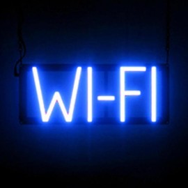 SpellBrite WI-FI Sign for Cafes & Restaurants | Cafe-Related Signs with Neon Look, Blue LED Light | 15.4" x 6.3"