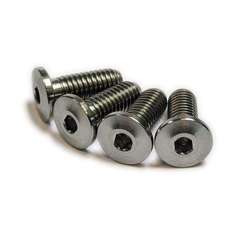 Terske Unique Ultra-Low Profile Natural Titanium Bottle Cage Bolts