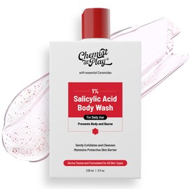 Chemist at Play 1% Salicylic Acid Body Wash | Helps Prevent Back & Body Acne Smoothens Bumpy Texture | For Sweaty Oily Normal and Dry Skin | Paraben and SLS Free | Suitable for Men and Women | 236 ml