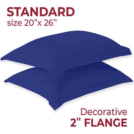 Mellanni Pillow Shams Set - 2 PC Iconic Collection Decorative Pillow Covers - Soft & Cooling Pillow Cases Wrinkle, Fade, Stain Resistant (Standard 20"x26", Royal Blue)