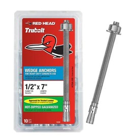 Red Head 1/2 in. x 7 in. HOT Dipped Galvanized Wedge Anchor 10CT