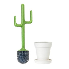 Vigar Cactus Toilet Brush Set, Toilet Brush and Holder Set with Cactus-Shaped Handle, Planter Base and Saucer for Bathroom, Home Cleaning Essentials