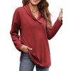 BZB Polo Shirts for Women Long Sleeve Shawl Neck Tops