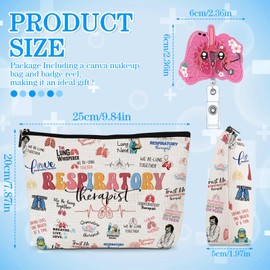 Falueqg Respiratory Therapist Gifts for Women - Funny Respiratory Therapist Badge Reel, Respiratory Therapist Makeup Bag, RT RRT Gifts for Pulmonary Care Doctor Nurse Graduation Christmas Gifts