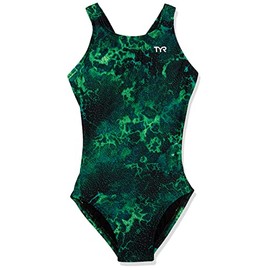 TYR Girls' Durafast Lite Maxfit Swimsuit, Diploria Green