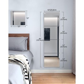 SAFEE MRROR Wall Mirrors for Bedroom Door,Unbreakable Full Length Wall Mirrors Tiles,shatterproof Mirror for Kids 4 Pack 10" x10,Workout for Home Gym Body,Closet Mirror Wall Home Gym