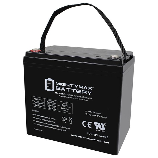 Mighty Max Battery 12V 55AH Internal Thread Battery Replacement for