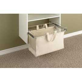 Easy Track 9200-CH Sliding Canvas Hamper, 15-Inch Deep, Closet Storage, Off White