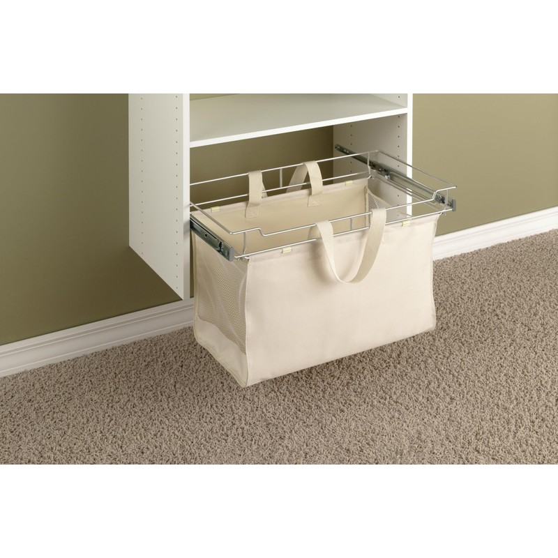 Easy Track 9200-CH Sliding Canvas Hamper, 15-Inch Deep, Closet Storage,