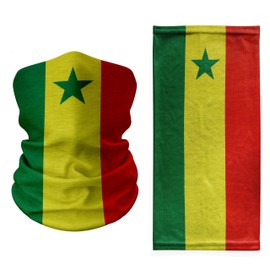 Senegal Flag Neck Gaiter – Premium Tricolor Green Yellow Red Face Cover with Central Star – Lightweight Breathable Multifunction Scarf for Outdoor Sports, Festivals & National Events