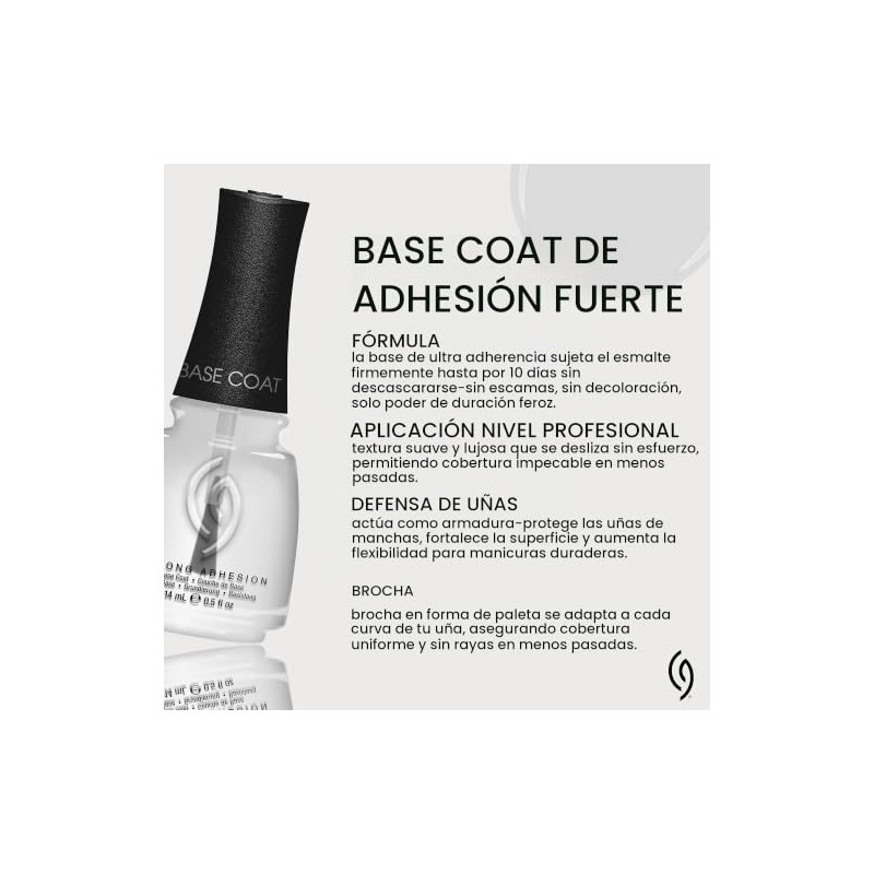 CHINA GLAZE Strong Base Coat, Esmalte Base Fortalecedor para Uñas,