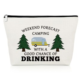 Camper Gifts for Women Camping Lovers Gift Makeup Bag Camping Trip Gifts for Best Friends Camping Themed Gifts Birthday Christmas Graduation Gift for Sister Camper Outdoor Gifts Travel Cosmetic Pouch