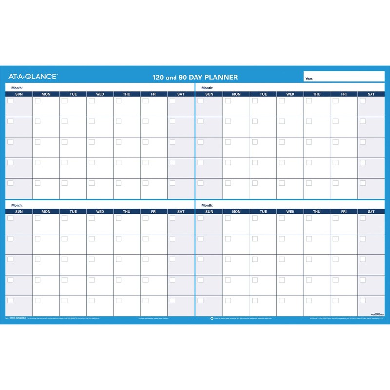 AT-A-GLANCE PM23928 90/120-Day Undated Horizontal Erasable Wall Planner, 36 x