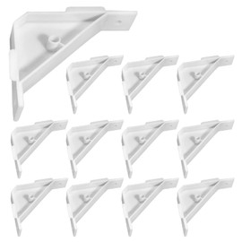 Waziaqoc 12PCS Cabinet Triangle Bracket, 90 Degree Corner Support Braces Plastic White Cabinet Countertop Brackets