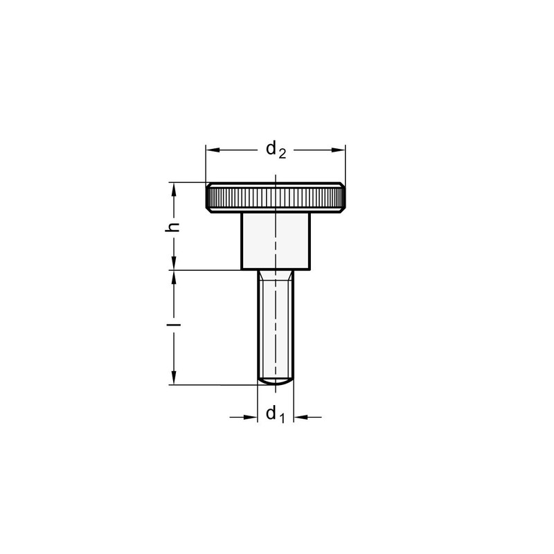 Ganter Standard Elements. High Knurled Screws DIN 464 Thread M5 | Burnished